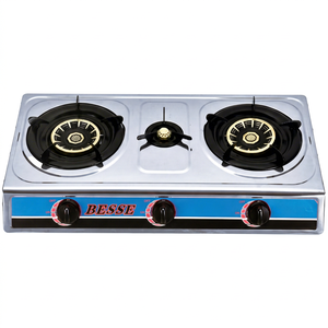 Estufa de Gas de Dos Quemadores, Acero Inoxidable, Portátil, Control por Perillas, Encendido Piezoeléctrico, Uso en Hoteles, Protección Contra Apagado de Llama - Product Image 1