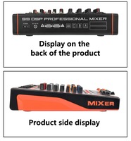 Console de mixage audio USB 6 canaux XTUGA de haute qualité pour DJ à domicile, karaoké, enregistrement sur ordinateur, effets DSP