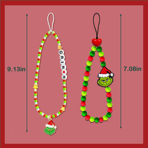 Cadena de muñeca estilo boho para teléfono móvil, llaves, tarjeta de identificación, con cuentas de arcilla, letras, amor y mariposas, ideal para el verano. - Product Image 4