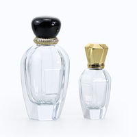 Flacon pulvérisateur de parfum en verre transparent avec bouchon doré, pompe pulvérisatrice, sérigraphie, revêtement UV, 30/50/100 ml, compatible diffuseur à bâtonnets de luxe