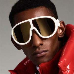 Lunettes de soleil rétro tendance 2022 pour hommes et femmes, grandes montures steampunk, lunettes de soleil surdimensionnées en forme de bouclier - Product Image 3