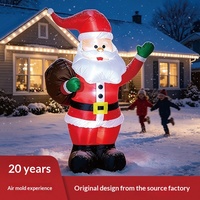 Père Noël gonflable de 1,8 mètre avec sac de cadeaux, éclairage LED, décoration de jardin de Noël en plein air, polyester, style festif