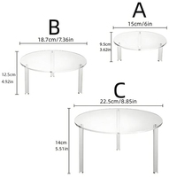 Support à gâteau rond en acrylique personnalisé OEM, présentoir à dessert multi-niveaux de qualité alimentaire, pour boulangerie et restauration