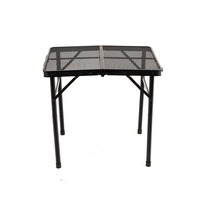 Table de camping pliable rectangulaire en fer, portable, réglable en hauteur, avec étagère de rangement – Offre spéciale