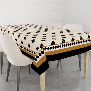 Zwart En Wit Tafelkleed Amerikaanse Retro Picknick <span class=keywords><strong>Mat</strong></span> Decoratie Theetafel Zb10 - Product Image 1