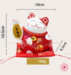 Tirelire en céramique de <span class=keywords><strong>porcelaine</strong></span> japonaise mignonne, chat porte-bonheur <span class=keywords><strong>Maneki</strong></span> <span class=keywords><strong>Neko</strong></span> pour la fortune, tirelire chinoise pour la richesse, artisanat pour la maison - Product Image 4