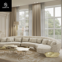 Nouveau design, ensemble de canapés de meubles de salon Boca sur mesure, canapé incurvé blanc de luxe
