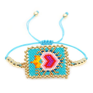 Miyuki braccialetti con ciondoli fatti a mano con perline braccialetto regolabile con catena a corda per le donne Teen Girl <span class=keywords><strong>Evil</strong></span> Eye Heart Boho Jewelry - Product Image 2