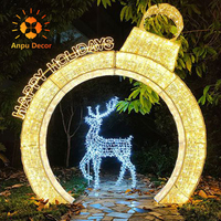 Motif de Noël 3D Arche LED géante Boule ronde Ornement IP65 Résistant aux intempéries Promenade à travers la décoration de Noël