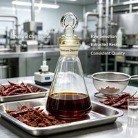 Extrait liquide naturel de capsaïcine non-OGM à base de plantes, résine de piment pour sauces piquantes et applications savoureuses (étiquette claire) – Bouteille/Fût