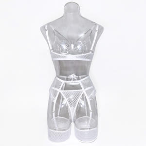 Conjunto de lencería erótica de malla para mujer, lencería Sexy + Liga + bragas, conjunto de lencería sensual, traje sexual, disfraces exóticos calientes - Product Image 5