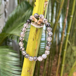 สร้อยข้อมือลูกปัดหลอดเลือดดำมังกรดำธรรมชาติขนาด8มม. เครื่องประดับจักระสำหรับเปิดใช้งานที่คอเพื่อเสริมความแข็งแรงภายใน - Product Image 2