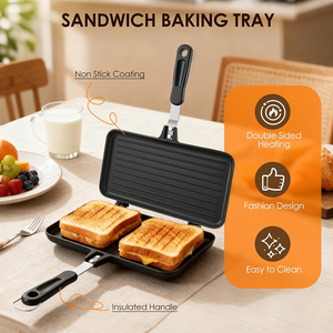 Moule à sandwich portable populaire en aluminium, plaque de cuisson pour sandwichs petit-déjeuner double face, idéale pour l'extérieur - Product Image 2