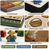Jeu de société personnalisé en carton écologique sur le thème du marché des agriculteurs - Jeu familial saisonnier pour récoltes et fêtes sous marque privée