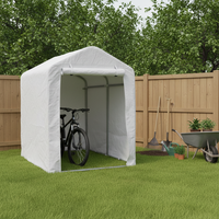 Abri de rangement portable en métal pour extérieur, simple, double, 3 x 6 pieds, avec porte à fermeture éclair enroulable, pour vélos et motos