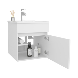 Primavera 18 In Wide Floating Bathroom Vanity <b>White</b> Cabinet With Sink And <b>Mirror</b> - Product Image 5
