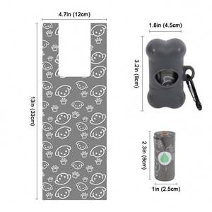 Sacs à déjections canines personnalisés OEM, écologiques, imprimés mignons, rouleaux de sacs à déchets pour animaux de compagnie, biodégradables, enveloppes pour déjections canines, 2 rouleaux avec distributeur - Product Image 1