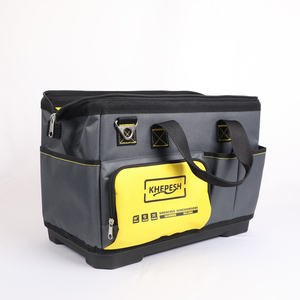 Sac à outils résistant à l'eau de 16 pouces 14 poches fond de base dur en polyester 600D pour électricien entrepreneurs OEM ODM - Product Image 3