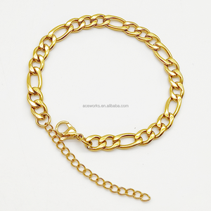 Pulsera de Cadena Figaro Estilo Hiphop, Acero Inoxidable Antideslustre, Pulido de Alto Brillo, Cadena Figaro para Hombre y Mujer - Product Image 3