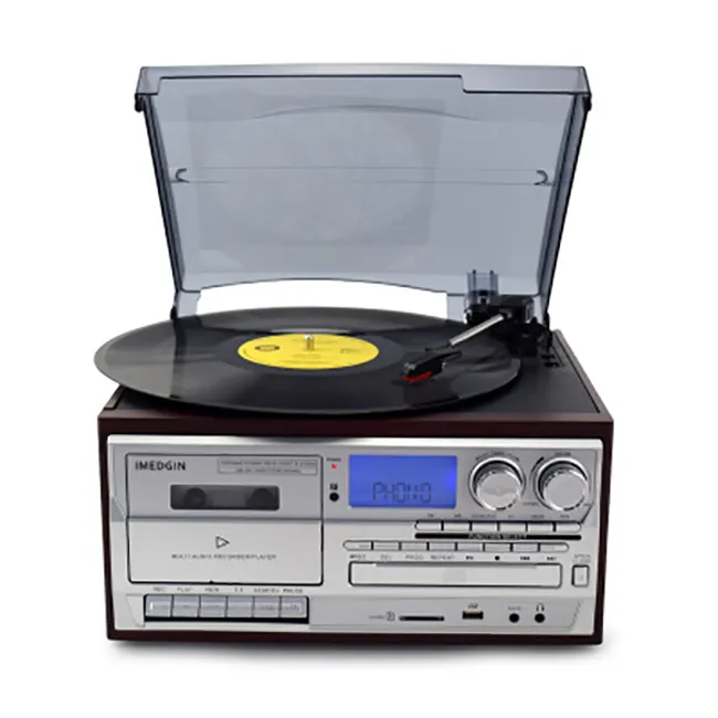 Nisoul wireless vintage high end dj giradischi verticale tocadiscos 3 velocità giradischi in vinile con cassetta cd