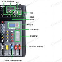 Console de mixage audio numérique Demao CT12 12 canaux 99 effets avec suppression du bruit USB +48V haute puissance pour l'enregistrement, le home cinéma, le karaoké et le DJ