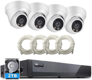 Sistema de Cámaras de Seguridad CCTV NVR de 4 Canales, 5MP, 8MP, 4K, Cámaras IP Domo, Kits de Vigilancia POE, Detección de Movimiento P2P, Compatible con Hik K - Product Image 4