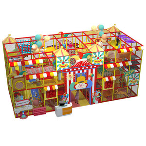 Aire de jeux intérieure sur le thème du cirque pour centre commercial, design clown dessin animé, 6*13*6M/20*42*20ft (77m²/830ft²), toboggan en spirale - Product Image 1