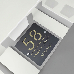 Nouvelle conception personnalisée moderne en acier inoxydable étanche, plaque de porte commerciale, numéro de maison en relief, adhésif pour immeuble d'appartements - Product Image 3