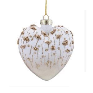 Décoration de Noël personnalisée en <span class=keywords><strong>verre</strong></span> en forme d'étoile, de cœur ou d'arbre avec des paillettes et des perles à vendre - Product Image 3