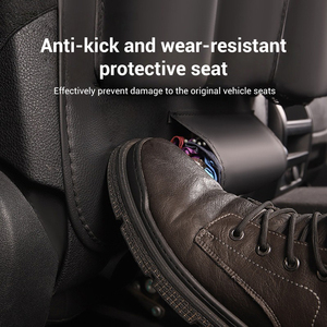 Simple Multifunctional Compartments Fashion Car Seat Storage <b>Bag</b> Premium Leather Hanging Organizer With Dining Table Tray - Product Image 3