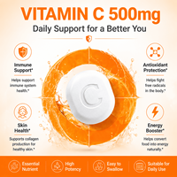 Comprimés végétaliens de vitamine C 1000 mg pour adultes, fabriqués selon les normes US CGMP, supplément d'acide ascorbique, soutien du système immunitaire, protection antioxydante quotidienne