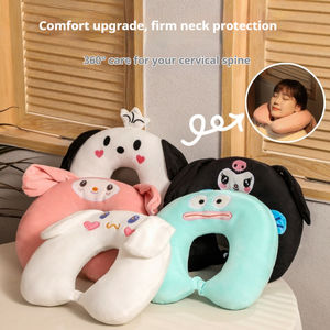 Almohada portátil de cuello de dibujos animados en forma de U para viajes en avión, paseos en tren de autobús de larga distancia - Product Image 4