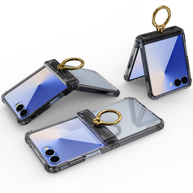 360 Ring Stander Shockproof TPU Bumper Hard PC Cover Hinge Protection Case TPU PC Protection Phone Case for Samsung Z Flip 7