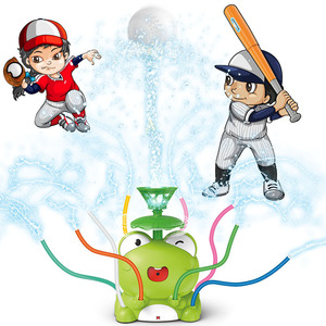 Arroseurs d'eau en plastique pour l'extérieur 2-en-1 : jeu de pulvérisation rotative et jeu de capture de balles – Ensemble d'été - Product Image 1