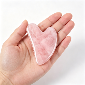 Planche Guasha en quartz rose, jade et cristal rose de gros; masseur Gua Sha pour le visage, usage domestique, outil de massage facial et de lifting - Product Image 4