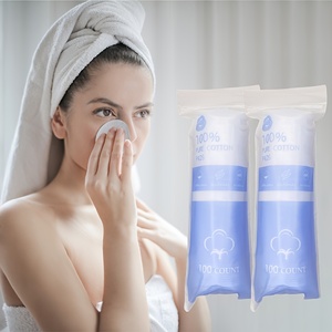100% pur coton <span class=keywords><strong>hypoallergénique</strong></span> non pelucheux <span class=keywords><strong>maquillage</strong></span> et élimination du visage tampons dissolvant ronds pour soins personnels soins du visage - Product Image 3