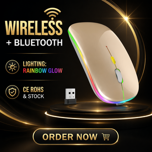 Souris sans fil Bluetooth 2.4G à double connexion, fine et silencieuse pour ordinateur - Product Image 1