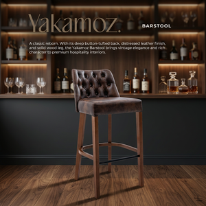 Traditional Tufted <b>Back</b> Bar <b>Stool</b> Upholstered Counter Chair Distressed Antique Finish Solid Wood Legs Metal Ring Base for - Product Image 3