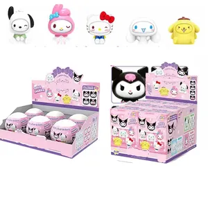 Blindbox dreheier 5cm Saniroes Melodien Cinn-amoroll Poms Ku-romi Kawaii Cartoon Anime PVC-Figurenspielzeug-Set modisch spielen