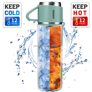 Geschenkset Flasche MIT tasse cách nhiệt chai nước Bộ Quà Tặng 304 SS chân không Flask & phích với 3 nắp kinh doanh giveaway - Product Image 3