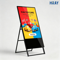 Exhibidor Publicitario de Pie HRAY con Pantalla FHD 2K de Vidrio Templado, Multi-OS, para Promoción en Tiendas de Juguetes, OEM, DOM