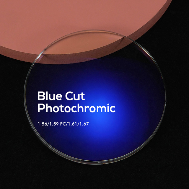 1.56 Single Vision Optical Lenses UV420 Blue Light Cut Photochromic Photo Grey Plastic Lens for Eyeglasses Lenses