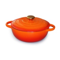 Grosir pot Enamel dapur bentuk bulat kaserol besi cor Enamel Oven Belanda dengan tutup Dia22 * H8 cm 2,1 L
