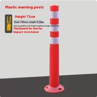 Poteau de signalisation routière anti-collision en TPU élastique, réflecteur de 3m, avec piquet de sol de 75cm, rouge