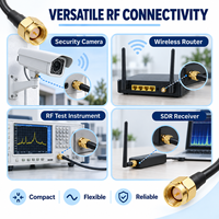 Kabel Koaksial SMA Male SMA Male RG174 Perakitan Jumper Pigtail Low Loss 50 Ohm Antena WiFi 5G IoT Panjang Kustom Hitam Tembaga