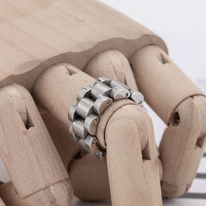 แหวนเหล็กไทเทเนียมทรงเรขาคณิตเครื่องประดับแฟชั่นสำหรับทุกเพศของขวัญ XYR0025 - Product Image 2