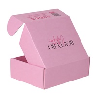 Logo personnalisé en gros rose petit grand emballage logistique d'expédition bijoux cadeau boîtes en papier kraft en carton