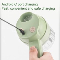 3D Groene 4-in-1 Mini Elektrische RVS Groente Snijder Draagbare Groentehakker Ecologische Rasp Groentesnijder