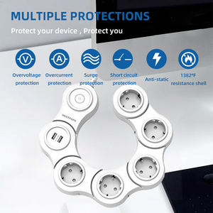 Vastfafa USB eléctrico 250V enchufe de extensión fabricante hogar 5 salidas 2 Logo electrodomésticos conveniente europeo 230V 16A <span class=keywords><strong>Sonoff</strong></span> - Product Image 4