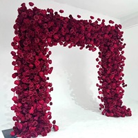 NINI 5D Quadratischer Seiden-Kunstblumenbogen Hochzeits-Hintergrund Rose Anpassbare Farbe Hochzeitsdekoration Influencer Check-in Foto